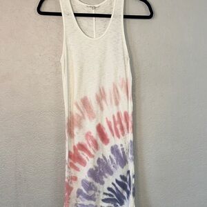 Splendid Women’s Tie-Dye Tank Dress - White with Pink & Purple